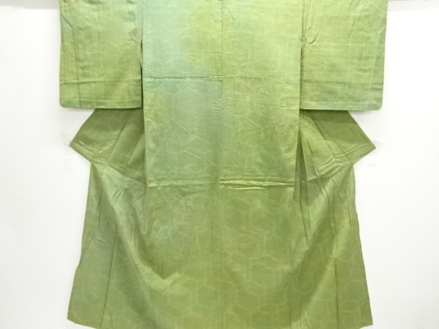 JAPANESE KIMONO / ANTIQUE HITOE KIMONO / SILK / WOVEN KIKKO PATTERN